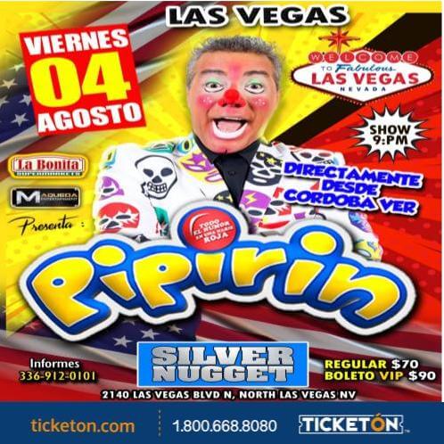 Pipirin regresa a los escenarios en estos eventos en Las Vegas en agosto del Jefebet Event Center