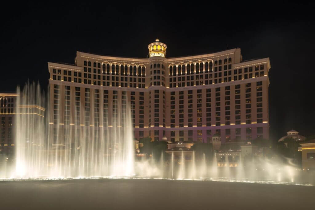 Foto del Hotel Bellagio durante navidad en Las Vegas