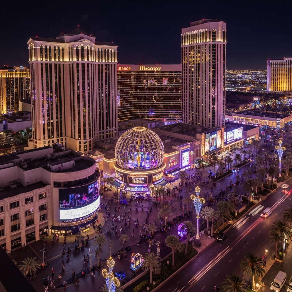 Panoramic view of Las Vegas from above
