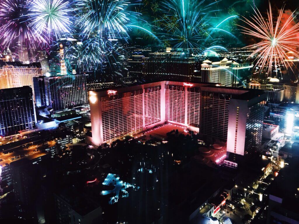 Espectáculo de fuegos artificiales en Las Vegas